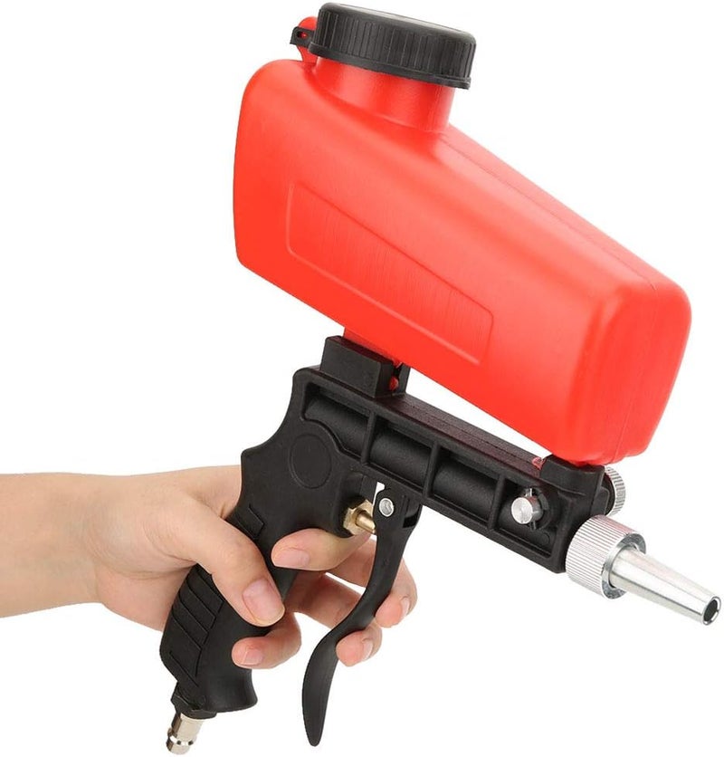Wisoqu Pneumatic Sandblasting Gun, Mini Portable Handheld Sand Blaster with 1/4in Air Inlet,Portable Sand Blaster Gun Kit,Gravity Pneumatic Sand Blasting Gun - Image 2